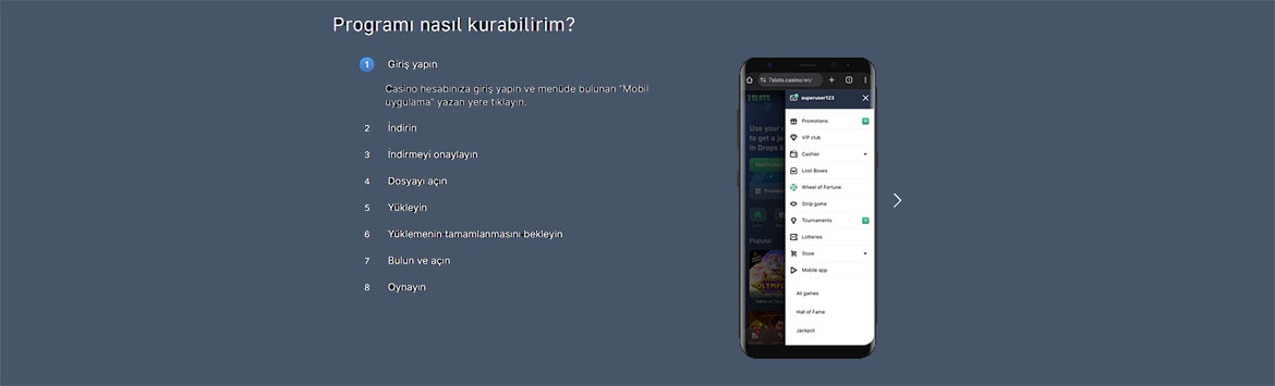 iOS Uygulaması Indir 7slots casino Türkiye. 